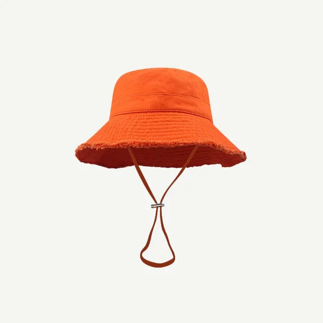 Bucket Hat : Oranje Katoenen Bucket Hat voor Dames & Heren - Comfortabel & Stijlvol in Oranje 54-58cm van Pantino