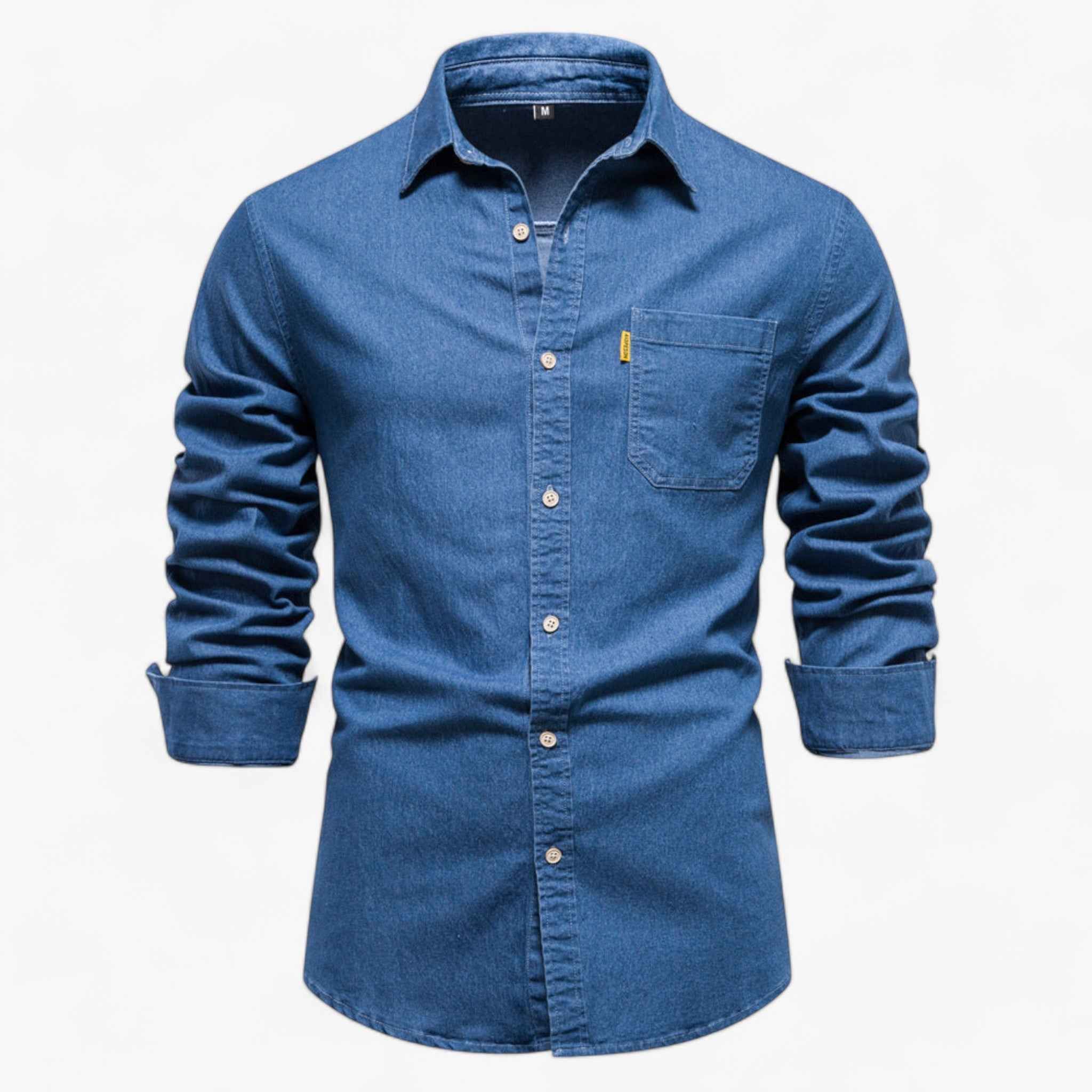 Men's Top Clothes : Spijkeroverhemd Axel voor Heren - Veelzijdig voor Alle Gelegenheden in Blu van Pantino