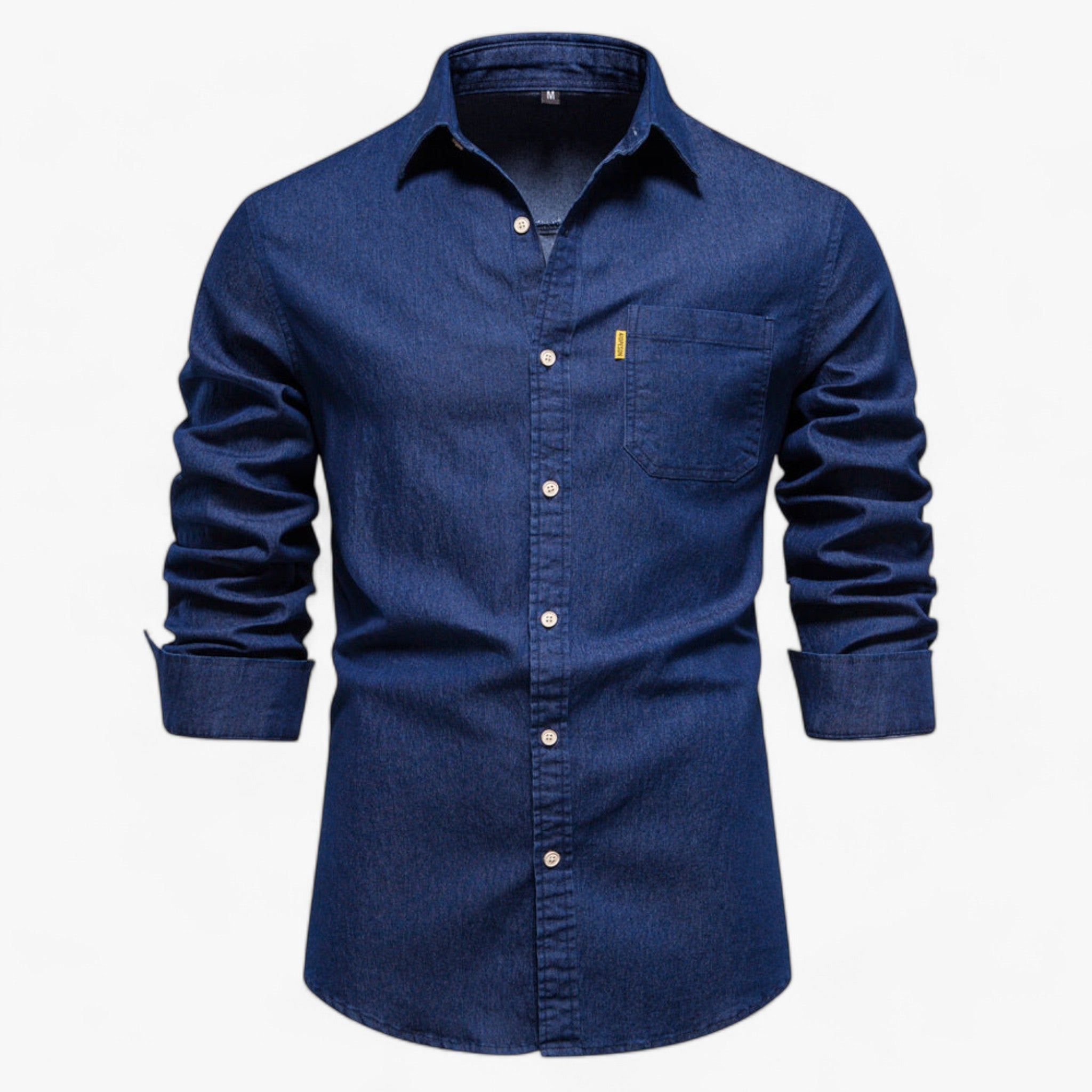 Men's Top Clothes : Spijkeroverhemd Axel voor Heren - Veelzijdig voor Alle Gelegenheden in Donkerblauw van Pantino