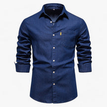 Men's Top Clothes : Spijkeroverhemd Axel voor Heren - Veelzijdig voor Alle Gelegenheden in Donkerblauw van Pantino