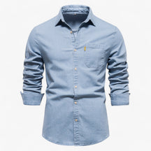 Men's Top Clothes : Spijkeroverhemd Axel voor Heren - Veelzijdig voor Alle Gelegenheden in Lichtblauw van Pantino