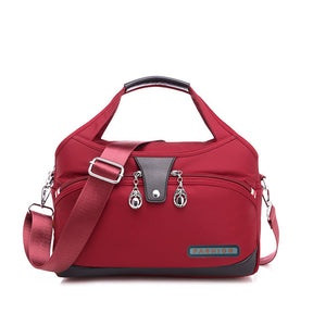bags : Anti-Diefstal Handtas Dames Paars - Verborgen Vakken Veilig - Nylon in Rood van Pantino