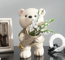 home & garden : TeddyBloom - Beer Bloemenboeket Decoratie - Bruin H25cm in Bruin H25cm van Pantino
