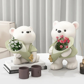 home & garden : TeddyBloom - Beer Bloemenboeket Decoratie - Bruin H25cm in van Pantino
