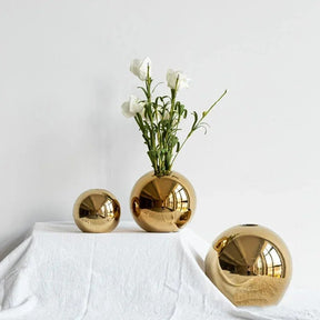 home & garden : Gouden Keramische Bloemenvaas - Luxe Decoratieve Woonkamer - Keramiek in van Pantino