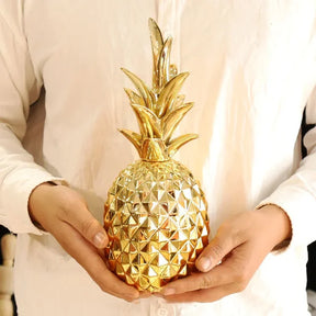 home & garden : Gouden Ananas Woondecoratie Wit - Tropisch Sfeer Woonkamer - Hars in Goud van Pantino