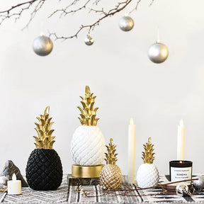 home & garden : Gouden Ananas Woondecoratie Wit - Tropisch Sfeer Woonkamer - Hars in van Pantino