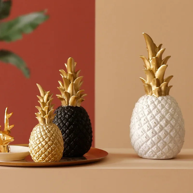 home & garden : Gouden Ananas Woondecoratie Wit - Tropisch Sfeer Woonkamer - Hars in van Pantino