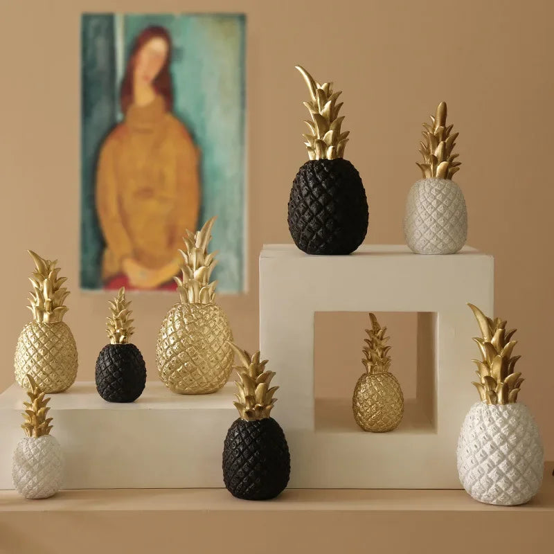 home & garden : Gouden Ananas Woondecoratie Wit - Tropisch Sfeer Woonkamer - Hars in van Pantino