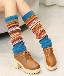 other : Nordic Beenwarmers - Beenwarmers van Wol met Nordic Print - Beige in Zee blauw Eén maat voor iedereen van Pantino