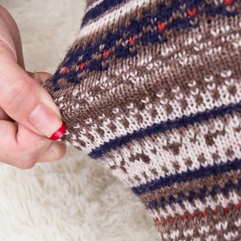 other : Nordic Beenwarmers - Beenwarmers van Wol met Nordic Print - Beige in van Pantino