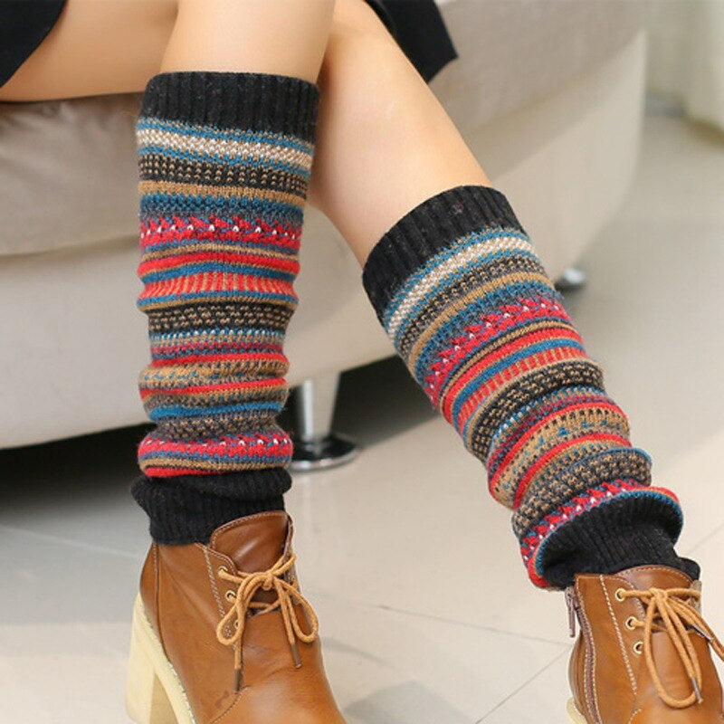 other : Nordic Beenwarmers - Beenwarmers van Wol met Nordic Print - Beige in van Pantino