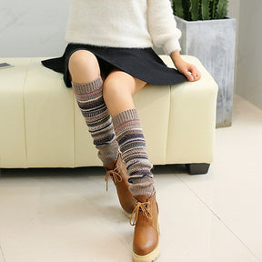 other : Nordic Beenwarmers - Beenwarmers van Wol met Nordic Print - Beige in van Pantino