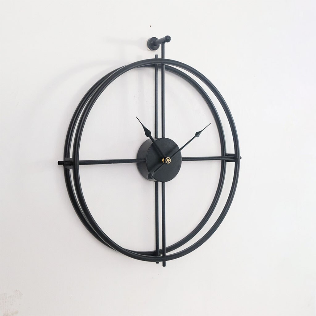home & garden : Nordic Wandklok - Hedendaagse Wandklok - Verfraait Uw Ruimte met Scandinavische Charme in Zwart horloge met zwarte wijzer van Pantino