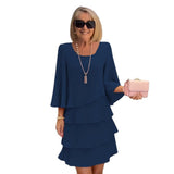 Elegante Midi-jurk voor Dames - Sierlijke Ruches en A-lijn