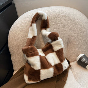 bags : Pluche Dambord Draagtas Zwart - Grappig Speelgoed Cadeau - Pluche in van Pantino