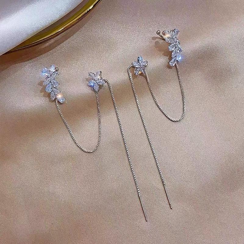 Earrings : Leaves Love Bengelende Oorsteker met Manchet in van Pantino