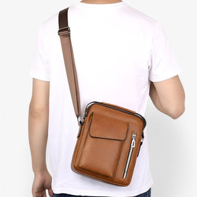 bags : Schoudertas Bruin - Luxe Leren voor Stijl en Functionaliteit in van Pantino