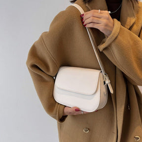 bags : Handgemaakte Elegante Tas Dames Leer - Bruin in Wit Alleen één maat van Pantino