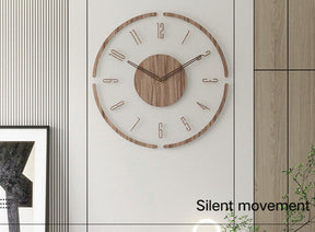 home & garden : Nordic Silence - 14 Inch Massief Houten Wandklok - Voegt Elegantie Toe aan Elke Kamer in van Pantino