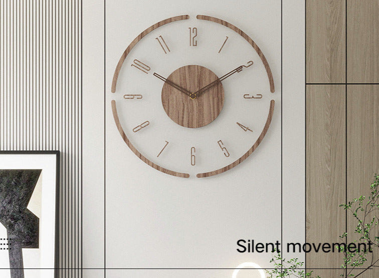 home & garden : Nordic Silence - 14 Inch Massief Houten Wandklok - Voegt Elegantie Toe aan Elke Kamer in van Pantino