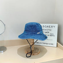 Bucket Hat : Hoed Lichtblauw - Denim Emmer in Donkerblauw van Pantino
