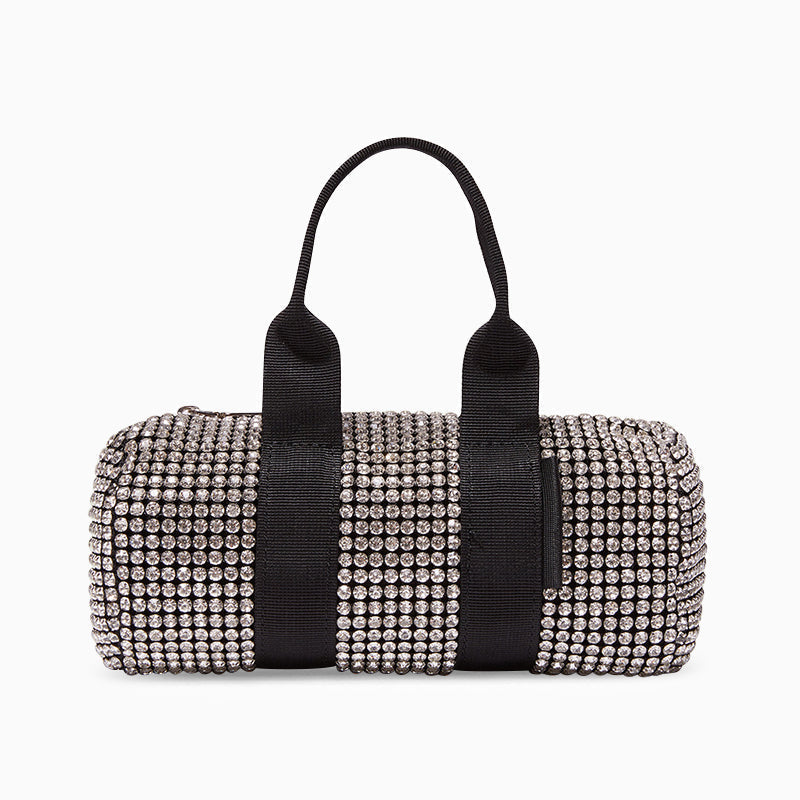 bags : Barrel Bag Dames - Verfraaid Strass Steentjes Feestelijk - Kunststof in van Pantino