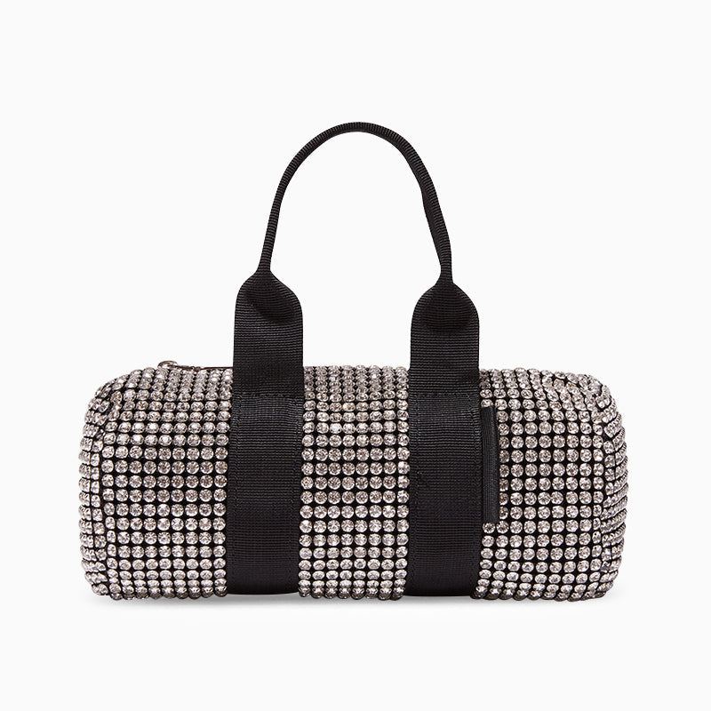 bags : Barrel Bag Dames - Verfraaid Strass Steentjes Feestelijk - Kunststof in van Pantino