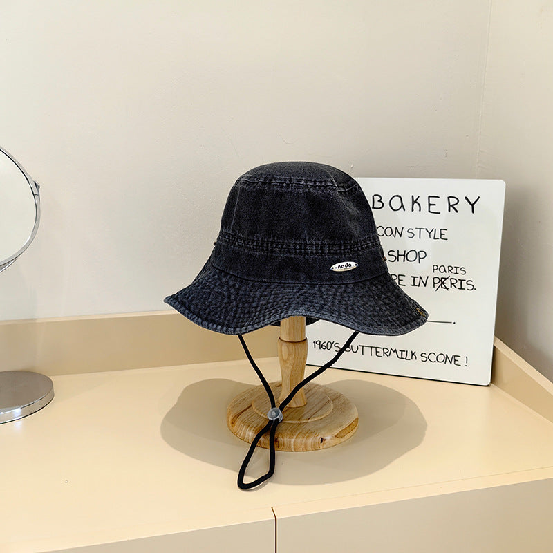 Bucket Hat : Hoed Lichtblauw - Denim Emmer in Zwart van Pantino