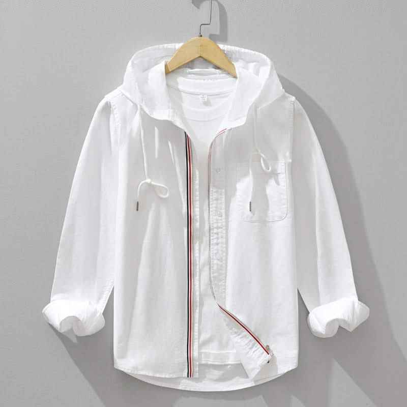 : Lichtgewicht Linnenmix Hoodie - Ademend Comfort voor Dames en Heren in Wit van Pantinoshop