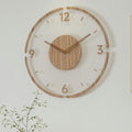 Silencio Nórdico - Reloj de Pared de Madera Maciza de 14 Pulgadas - Añade Elegancia a Cualquier Habitación
