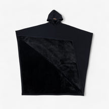 Poncho : Cap Unisex Rozenkwarts - Fleece Poncho met Capuchon - Ultiem Comfort en Stijl in Obsidiaan van Pantino