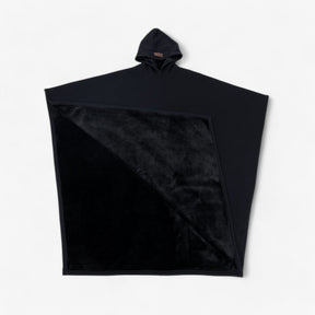Poncho : Cap Unisex Rozenkwarts - Fleece Poncho met Capuchon - Ultiem Comfort en Stijl in Obsidiaan van Pantino