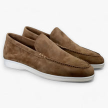 Loafers : Suède Instappers - Luxe en Comfort voor Elke Gelegenheid - Grijs in Bruin van Pantino