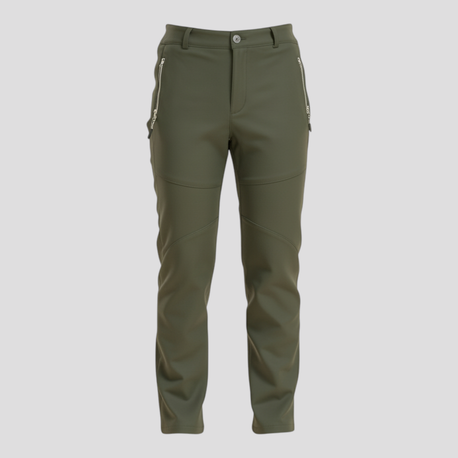 Fleece Broek : Dames Waterafstotende Fleecebroek voor Koude Dagen - Donkergrijs in Legergroen van Pantino