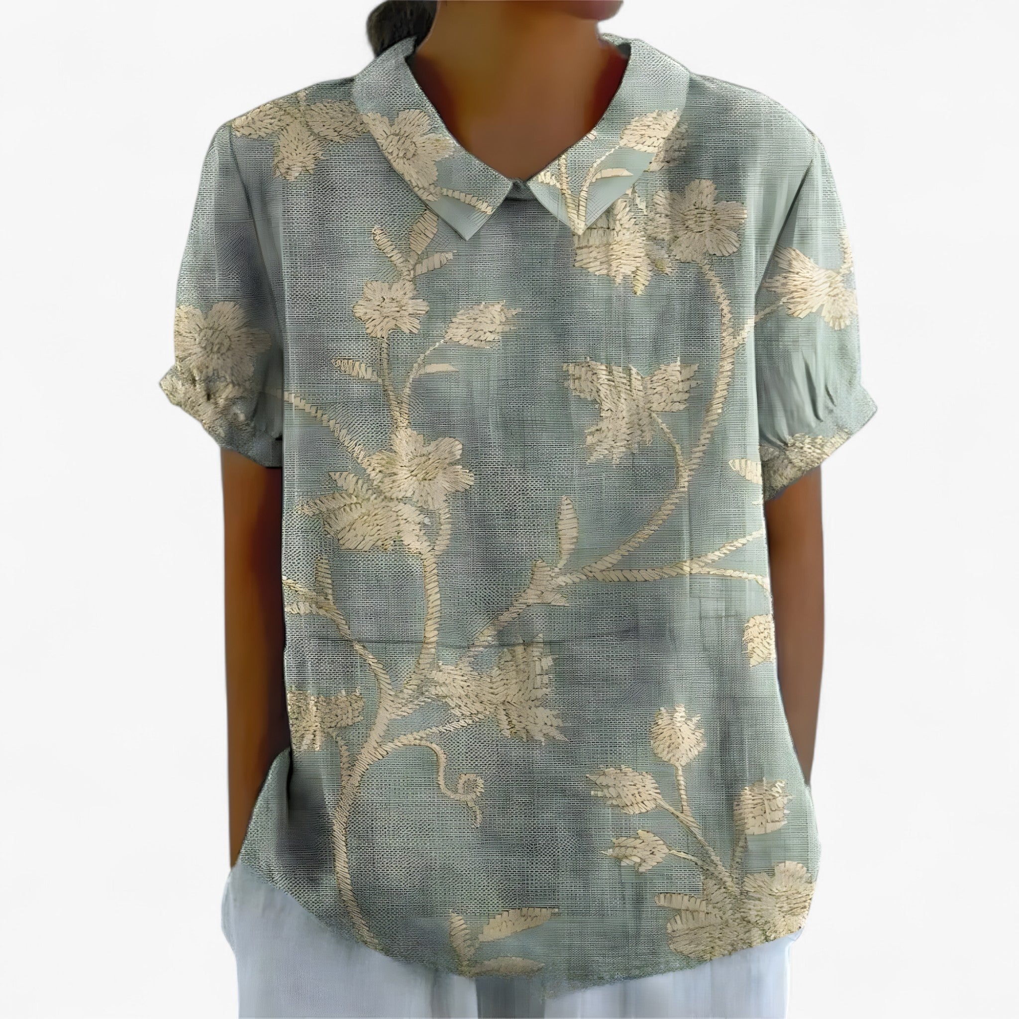 Women's Top Clothes : Elegante Bloemenblouse voor Dames van Viscose - Bedrukt Patroon in van Pantinoshop