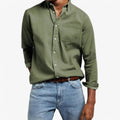 Duurzaam Katoenen Heren Cargo Shirt met Meerdere Zakken, Lange Mouwen
