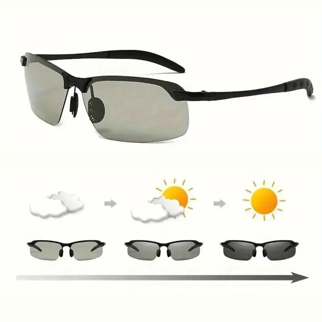Sunglasses : Fotochromatische Zonnebril - Gemaakt voor in de Auto - Zwart in van Pantino