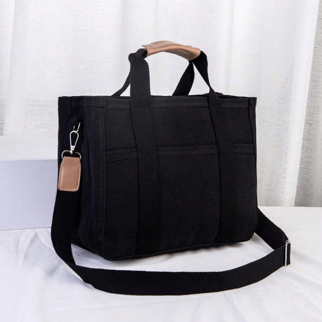 bags : Tote Bag Beige - ToteEase - Veel Opbergruimte voor Al Je Spullen in Zwart van Pantino