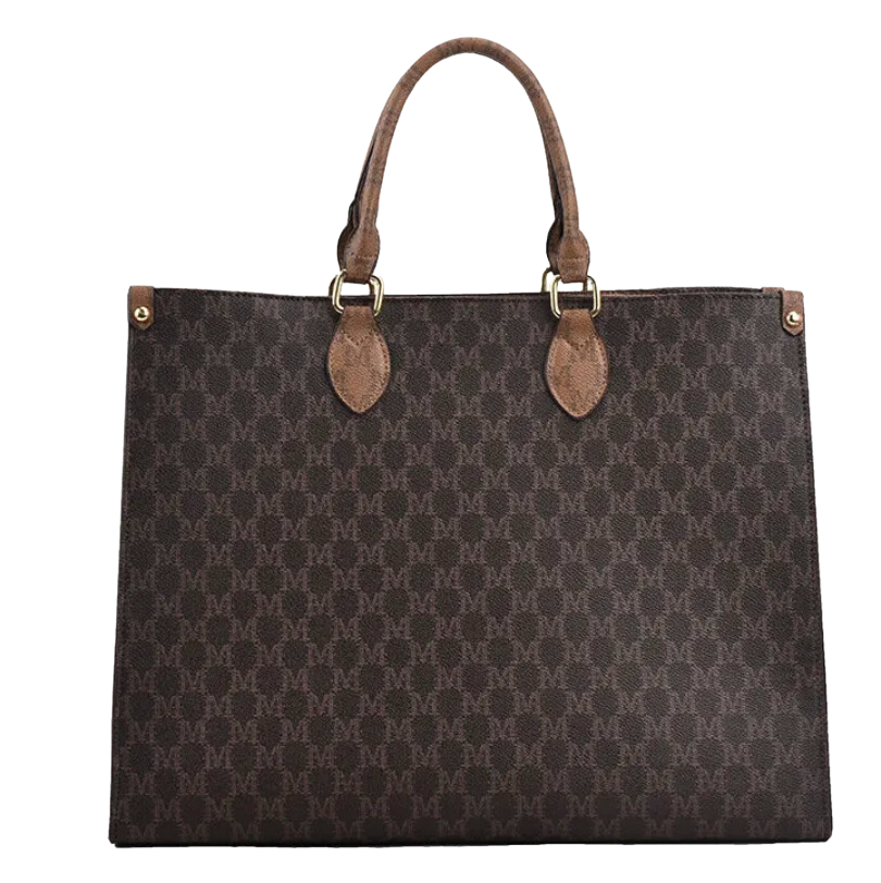 bags : Luxe Tote Bag Dames Bruin - Stijlvolle Ruimte Design - Canvas in Koffie van Pantino