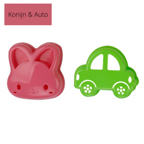 home & garden : Sandwich Uitdruk Vormpjes - Leuke Vormen Kinderen Verrassen - Kunststof in 1 Konijn & 1 Auto van Pantino