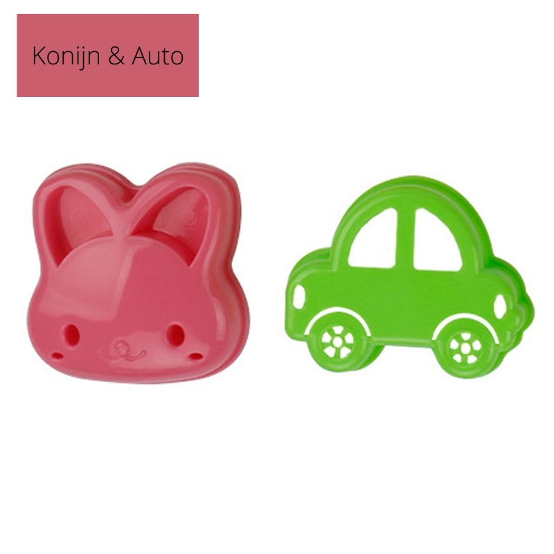 home & garden : Sandwich Uitdruk Vormpjes - Leuke Vormen Kinderen Verrassen - Kunststof in 1 Konijn & 1 Auto van Pantino