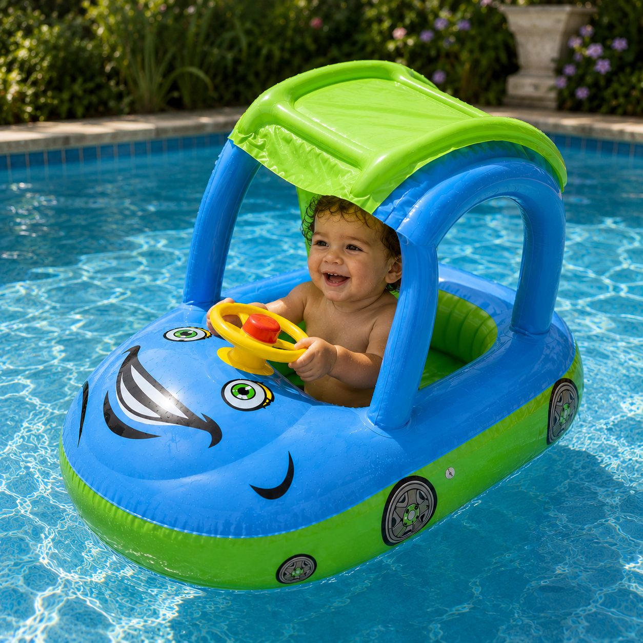Auto Gonfiabile Per Bambini Blu Scuro - Giocattolo Per Neonati E Bambini - PVC