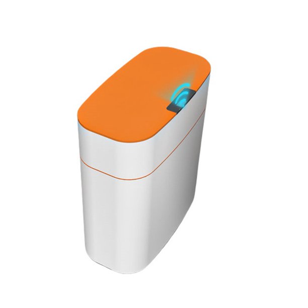 home & garden : Smart Prullenbak 13 L - Met Infrarood Sensor - Wit in Oranje - Batterij van Pantino