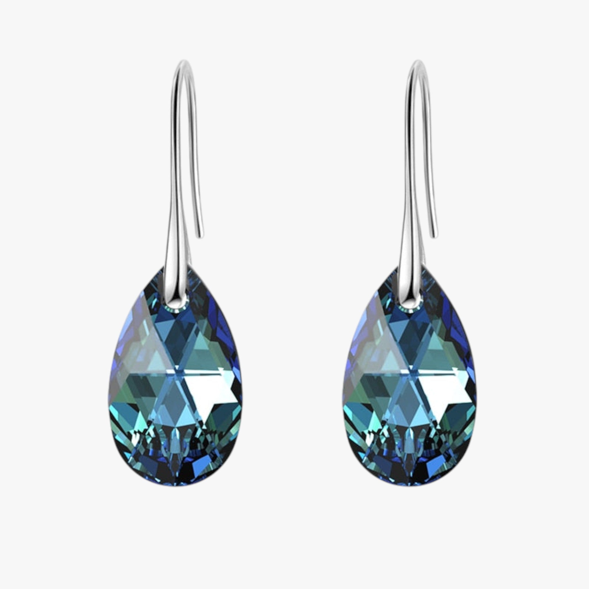 Elegante Dames Hangoorbellen van Saffierblauw Kristal