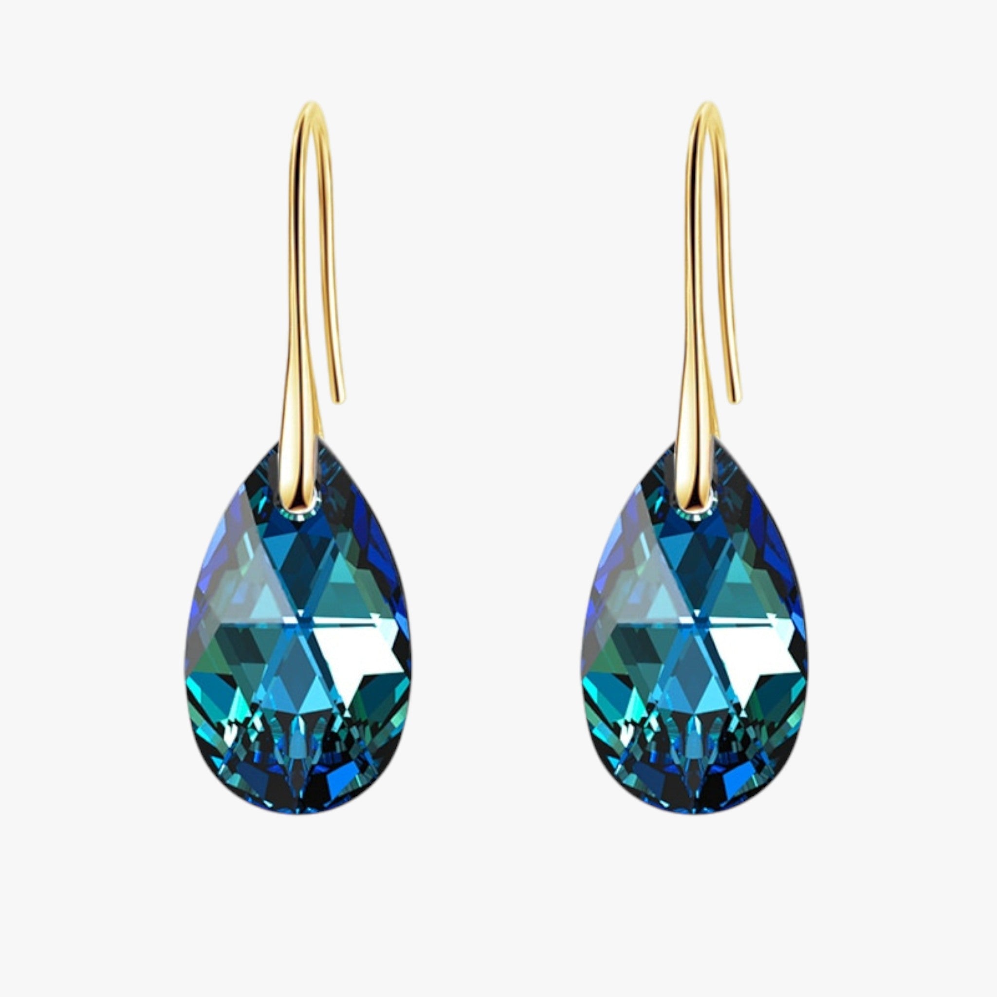 Elegante Dames Hangoorbellen van Saffierblauw Kristal