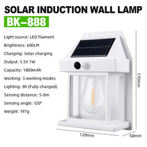 outdoor equipment : Zonne Wandlamp Buiten - Duurzaam Weerbestendig Automatisch - Solar LED in van Pantino