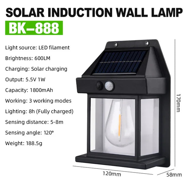 outdoor equipment : Zonne Wandlamp Buiten - Duurzaam Weerbestendig Automatisch - Solar LED in van Pantino