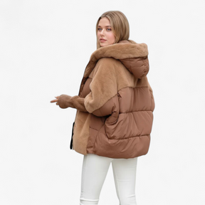 Dames Bovenkleding : Dames Warme Winterjas voor Stijl en Comfort - Bruin in van Pantino
