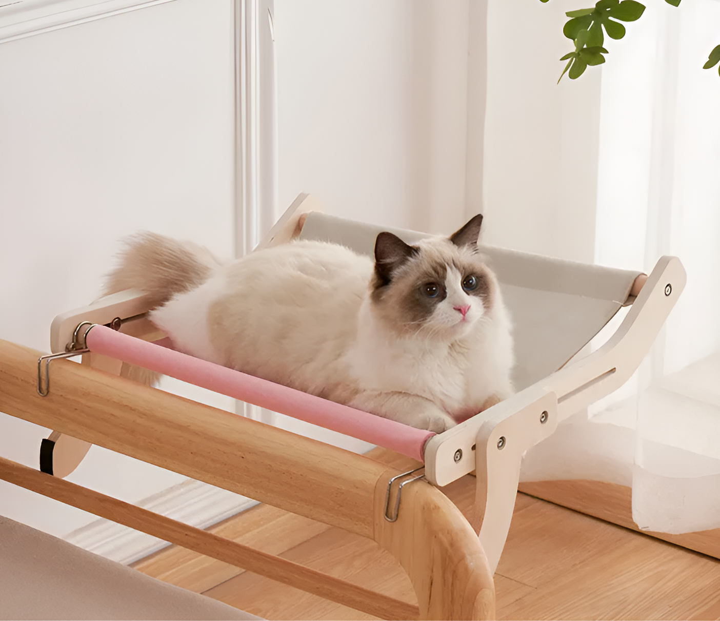 pets : Katten Hangmat - Elegant Houten Wandmontage Bed - Hout in van Pantino